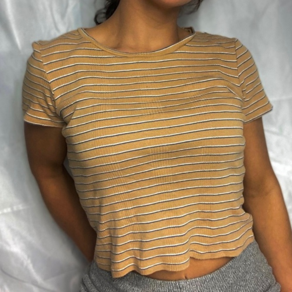 American Eagle Striped Cropped Tee